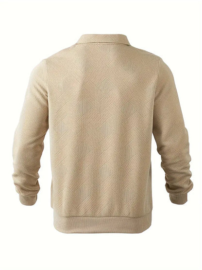 Kasper – Vintage Zip-Up Pullover med geometrisk design